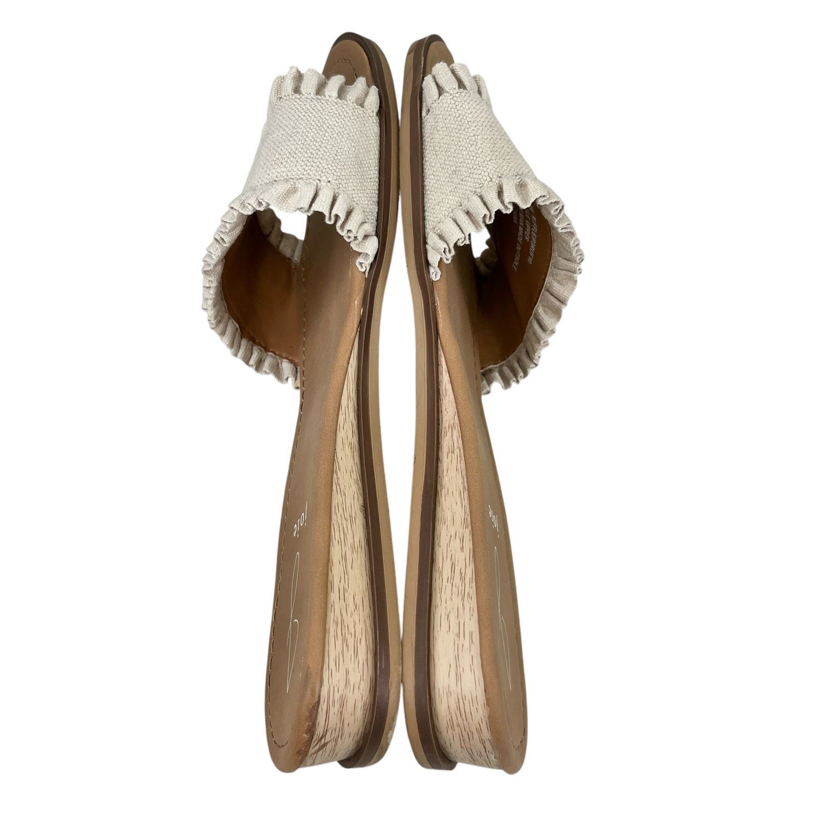 Joie Joie Eidel Canvas Ruffle Cream Flat Slide Sandals 8 Size US 8 / IT 38 - 6 Thumbnail