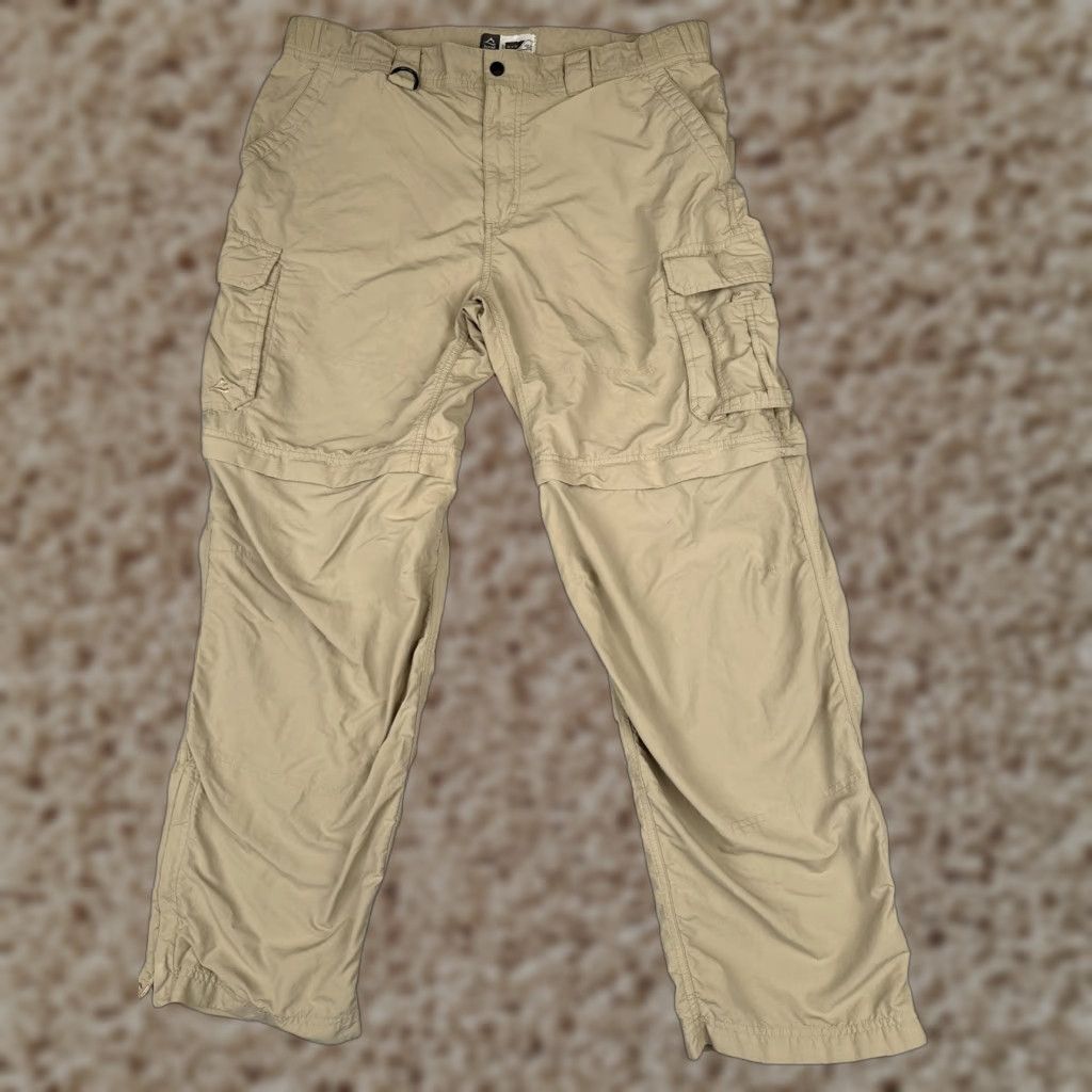 Vintage Alpine Design Pants Mens 36x32 Beige Convertible Cargo Hiking Outdoor Ankle Zip Size US 36 / EU 52 - 1 Thumbnail