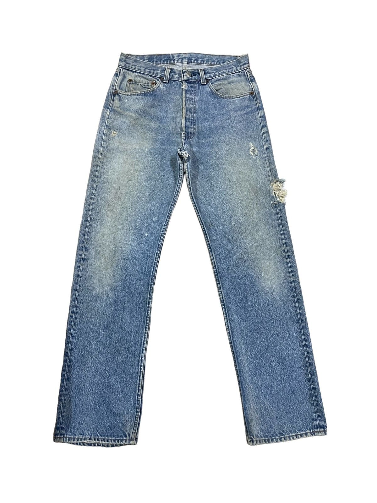 Levi's Vintage Clothing Vintage 80s Levi’s 501 Straight Cut Blue Wash Denim #546 Size US 31 - 11 Thumbnail