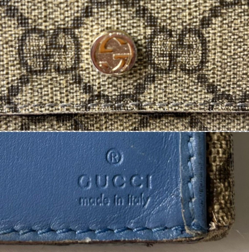 Gucci Gucci GG Coated Canvas Long Wallet w Blue Interior Size ONE SIZE - 2 Thumbnail