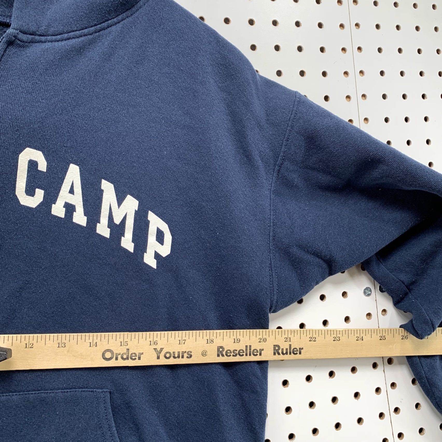 Vintage VINTAGE The Cotton Exchange Mens Hoodie Fleece Full Zip Medium Navy Blue Graphic Print Made in USA Size US M / EU 48-50 / 2 - 4 Thumbnail