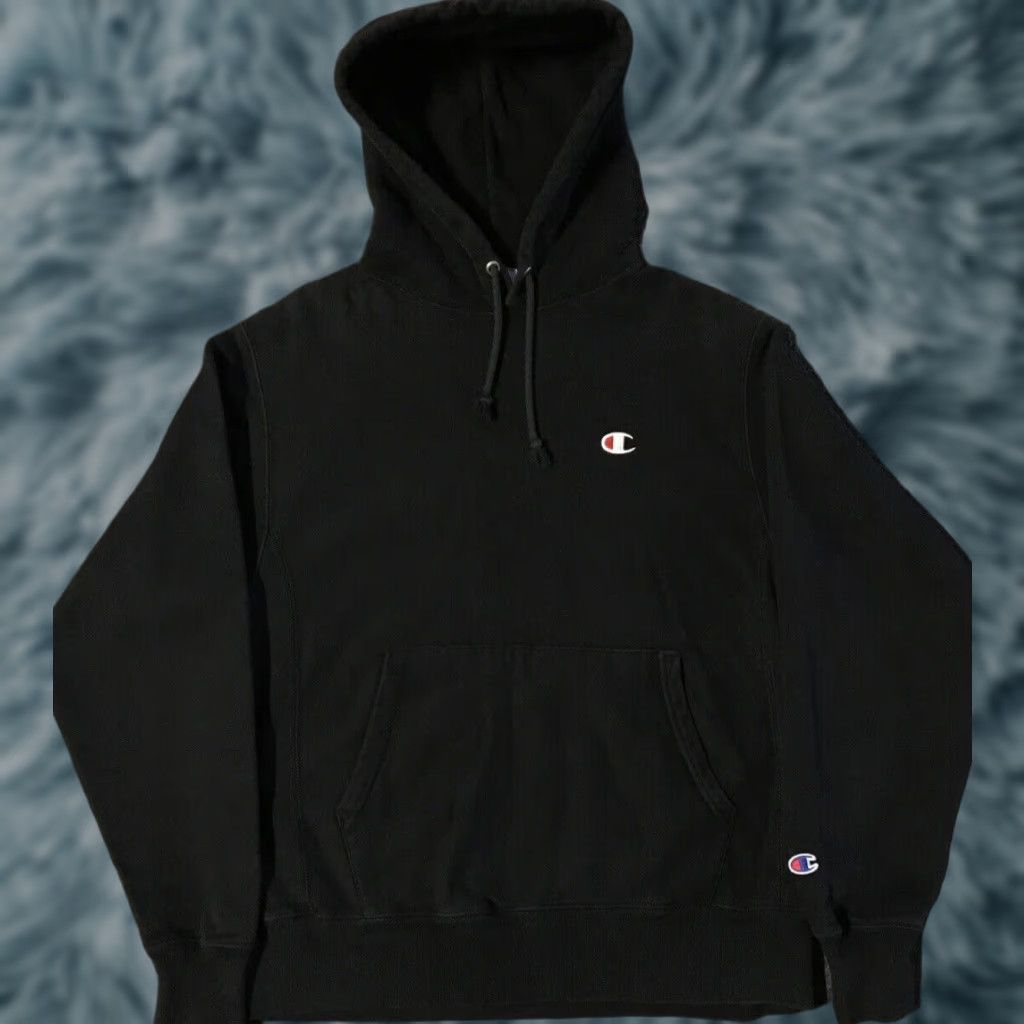 Champion VINTAGE Champion Reverse Weave Faded Hoodie M Black Men Regular Sweatshirt Pullover Grunge 90s School Surf Skate Reversible Thrashed Size US M / EU 48-50 / 2 - 1 Thumbnail