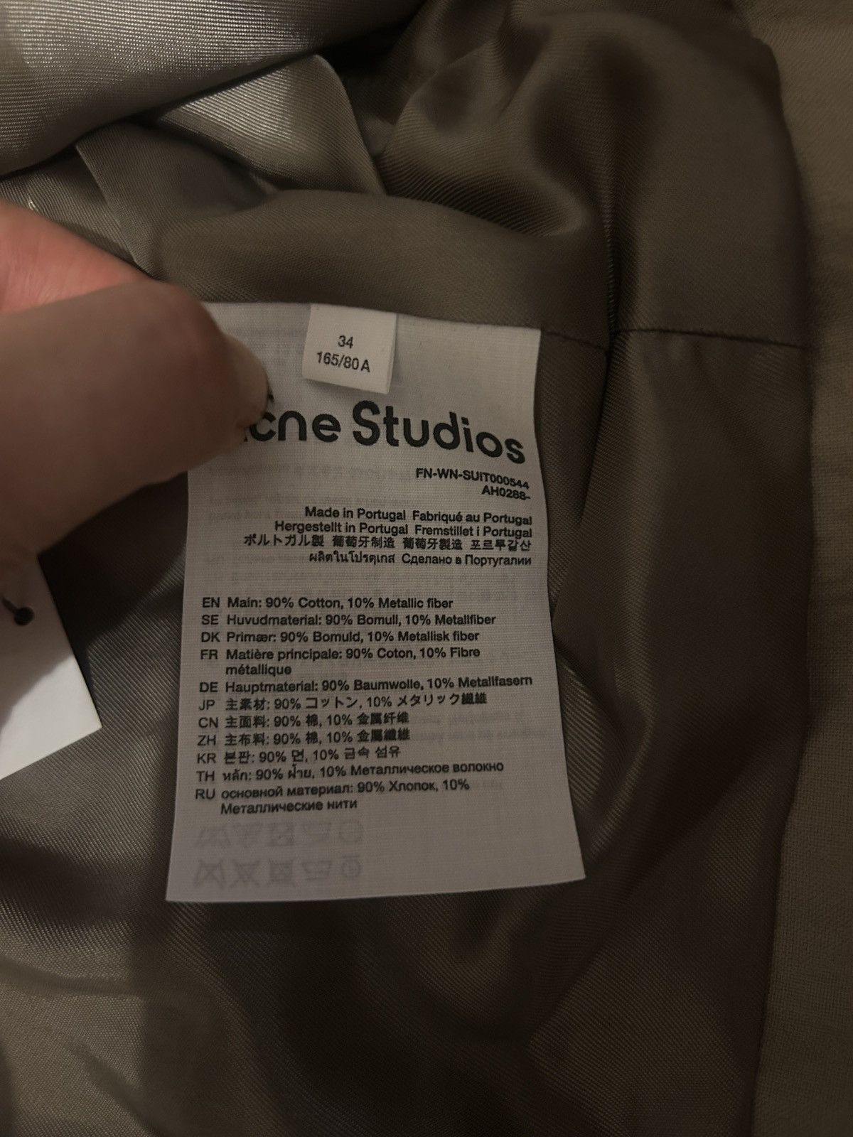 Acne Studios Acne Studios Crinkle Finish Cropped Suit Jacket Size XS / US 0-2 / IT 36-38 - 6 Thumbnail