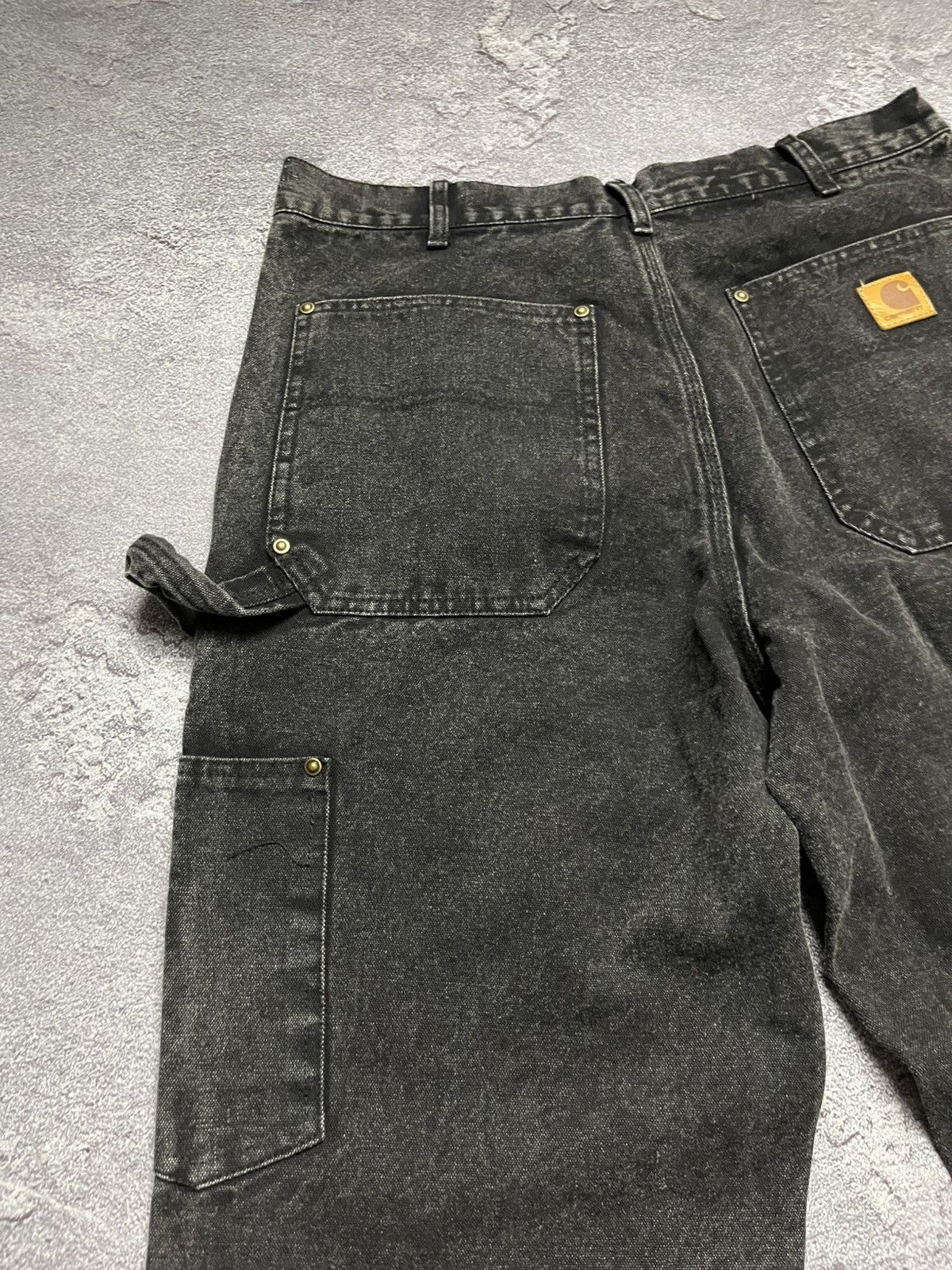 Carhartt Vintage Carhartt Black Faded Double Knee Work Pants 102cm Size US 32 / EU 48 - 3 Thumbnail