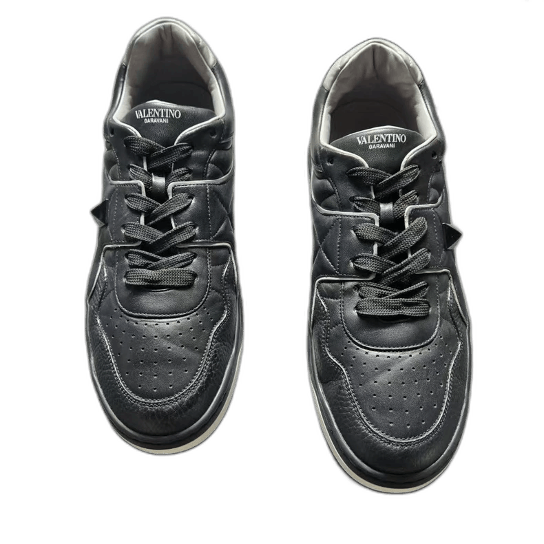 Valentino Valentino Garavani Black Leather Sneakers Size 45 Size US 11 / EU 44 - 1 Thumbnail