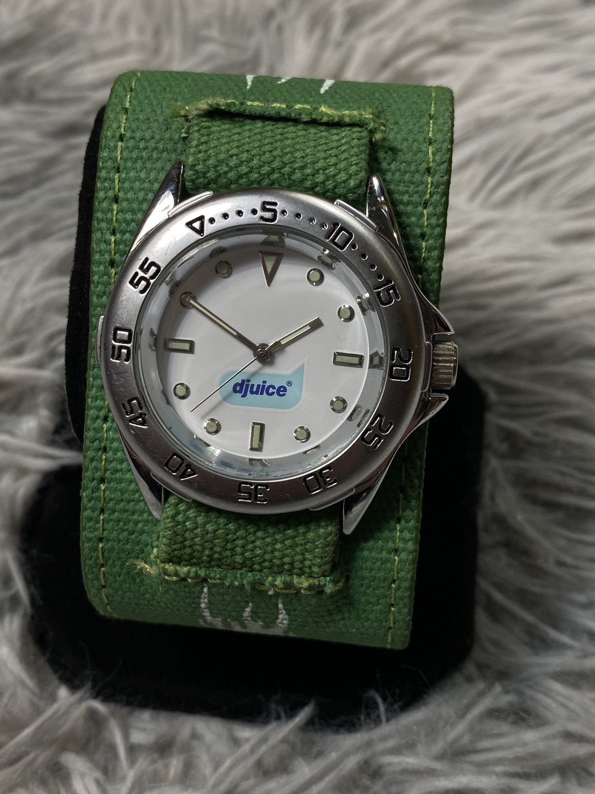 Jewelry × Vintage Vintage Djuice Promo Watch Green Canvas Strap Japanese Brand Size ONE SIZE - 5 Thumbnail