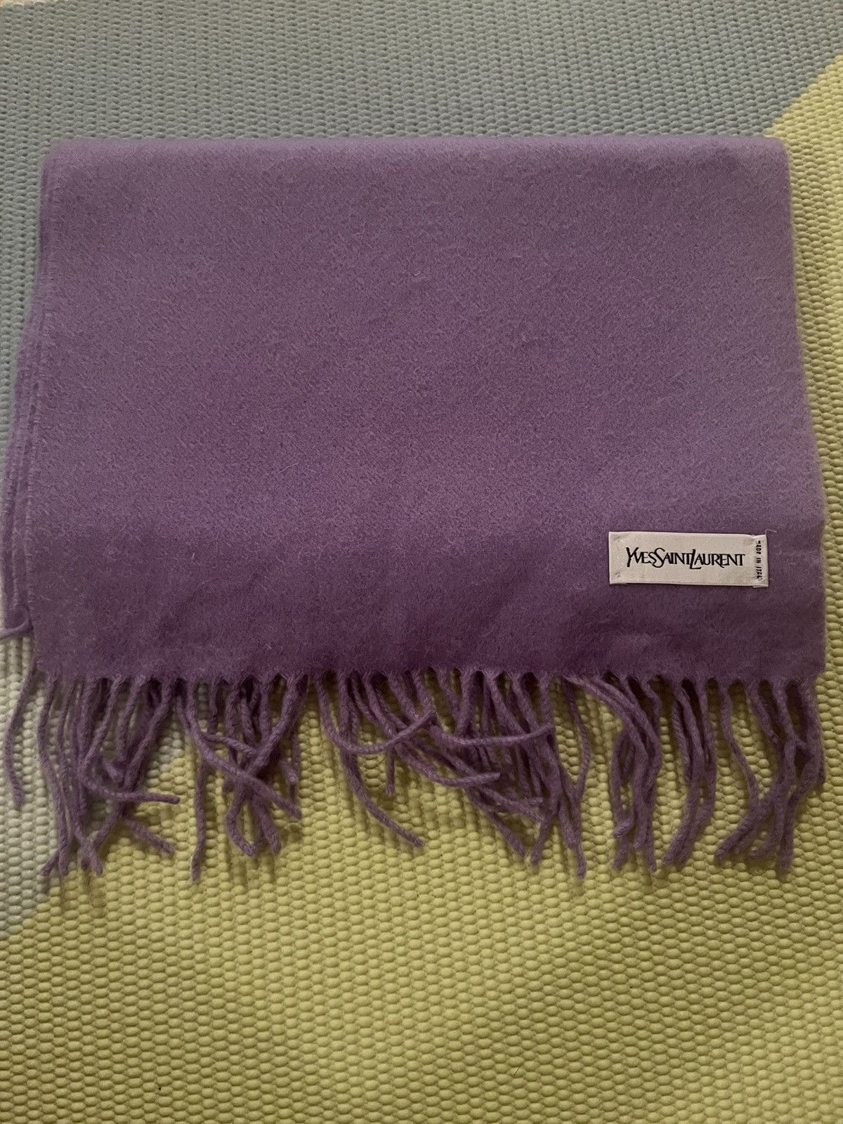 Yves Saint Laurent YSL Cashmere Light Purple Scarf Size ONE SIZE - 1 Thumbnail