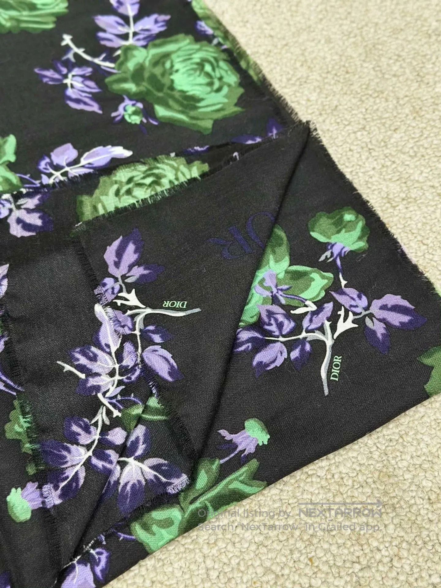 Dior DIOR Black Silk Scarf. Size ONE SIZE - 4 Thumbnail