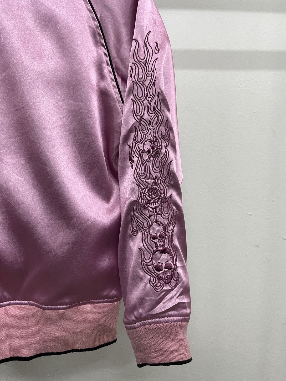 Seditionaries Reversible Algonquins Cross Flame Skull Sukajan Satin Jacket Size US S / EU 44-46 / 1 - 17 Thumbnail