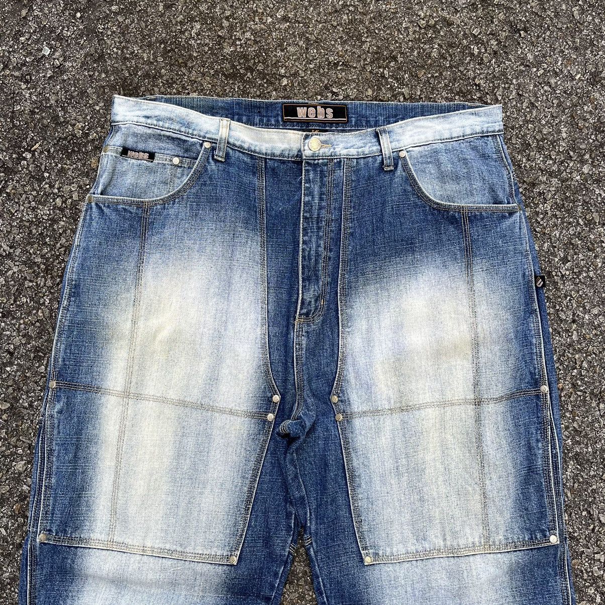 Southpole Crazy Vintage Y2K Baggy Webs Denim Faded Jeans Size US 40 / EU 56 - 3 Thumbnail
