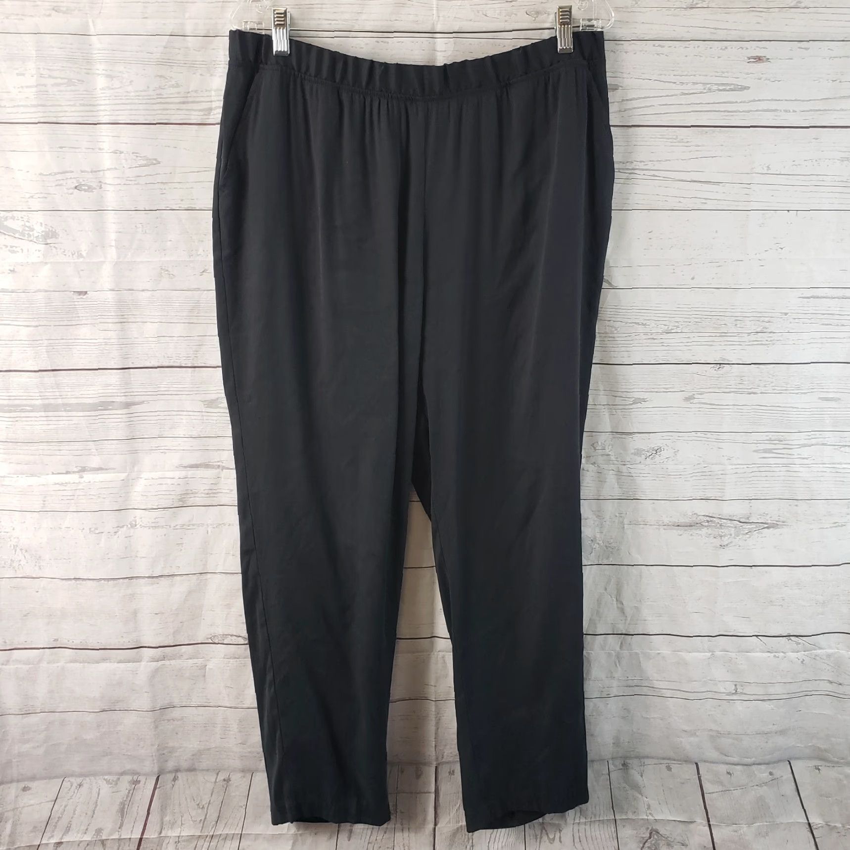 Vintage Chico's Womens Pull On Pants L Black Modal Blend Mid Rise Trousers Optional: Mens, Womens, Girls, Boys? (no) Size 36" / US 14 / IT 50 - 2 Thumbnail