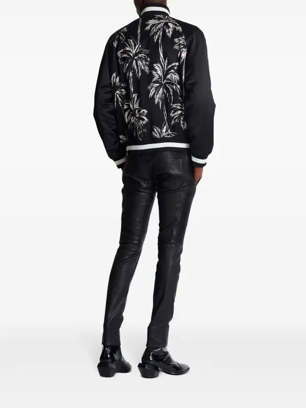 Balmain o1s1wg111025 Palm Tree Print Bomber Jacket in Black Size US S / EU 44-46 / 1 - 4 Thumbnail