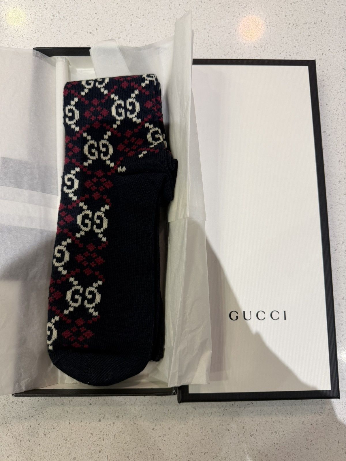 Gucci Gucci GG Supreme Diamond Socks Navy RARE “Authentic” Size ONE SIZE - 7 Thumbnail