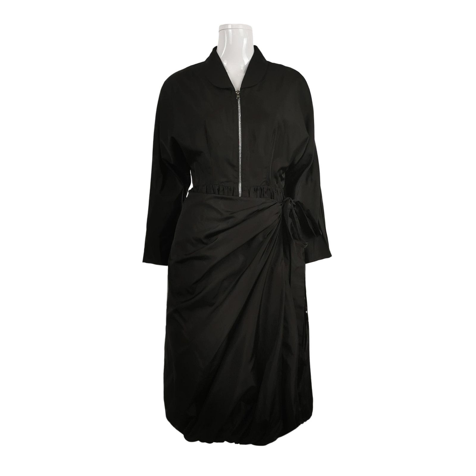 Prada Prada Black Silk Zip Dress for Women - dmc Size S / US 4 / IT 40 - 1 Thumbnail