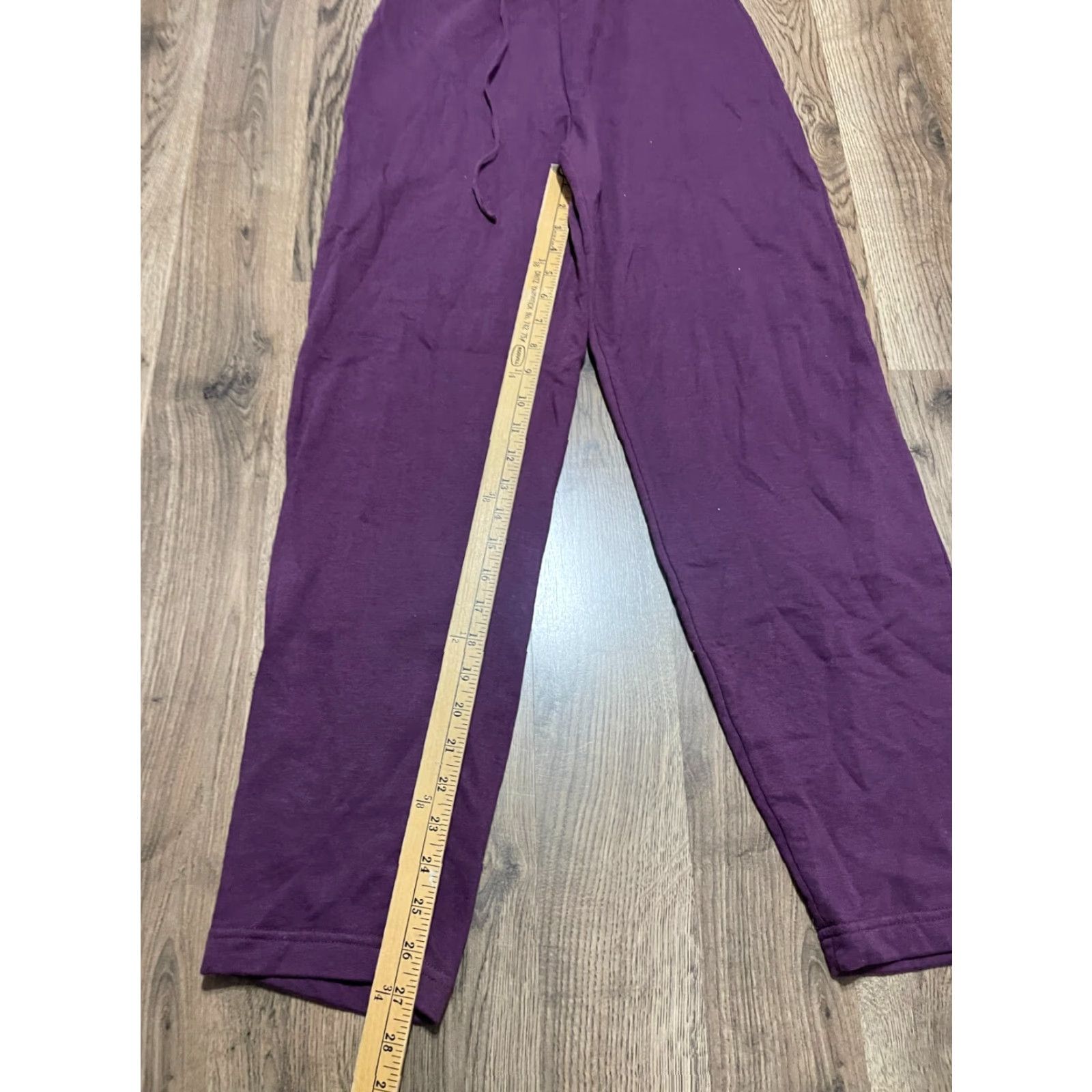 Vintage LAT Pants Women's Small Purple Sweatpants Tie Waist Pants Size 28" / US 6 / IT 42 - 5 Thumbnail