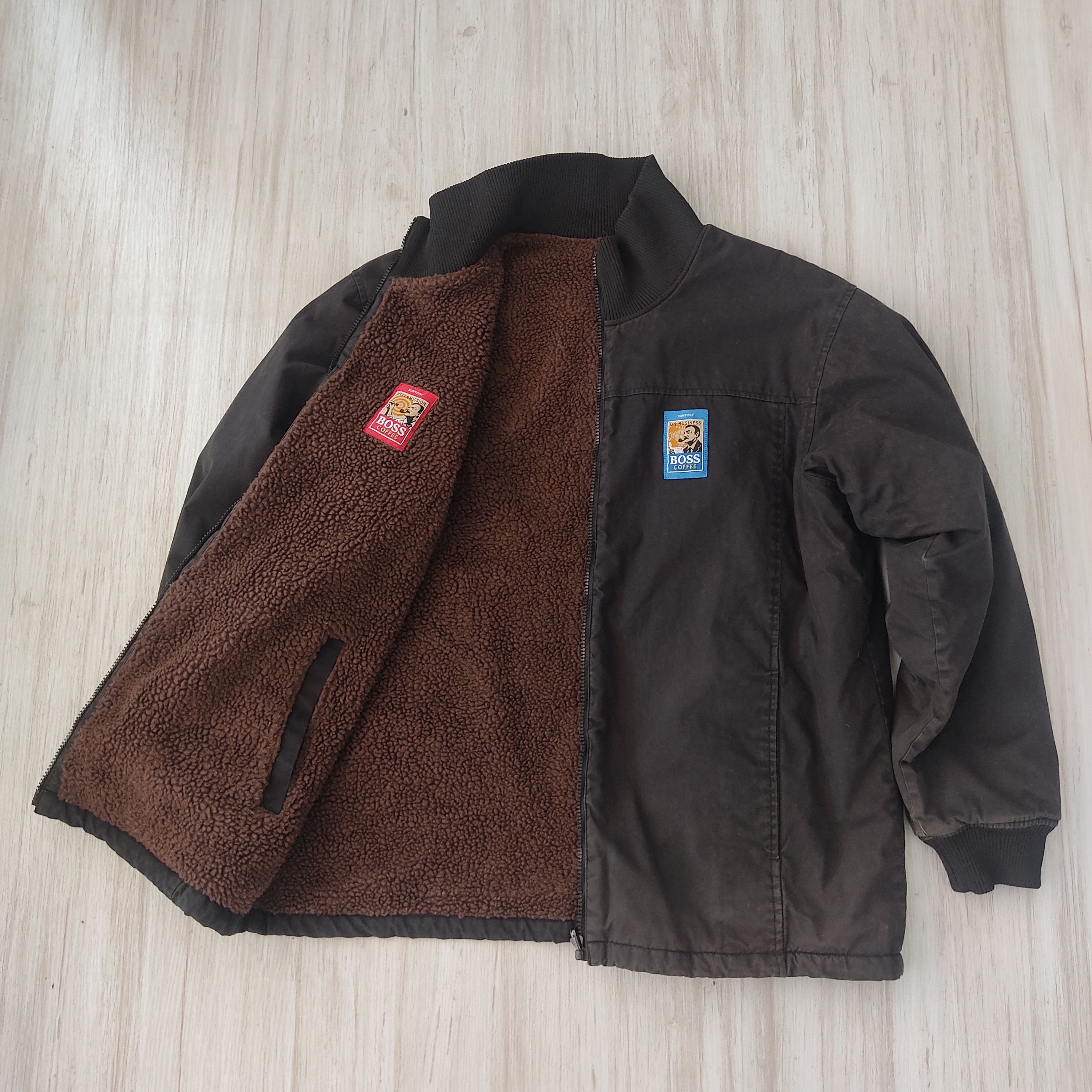 Japanese Brand SUNTORY BOSS COFFEE Cotton Fleece Reversible Jacket Size US L / EU 52-54 / 3 - 5 Thumbnail