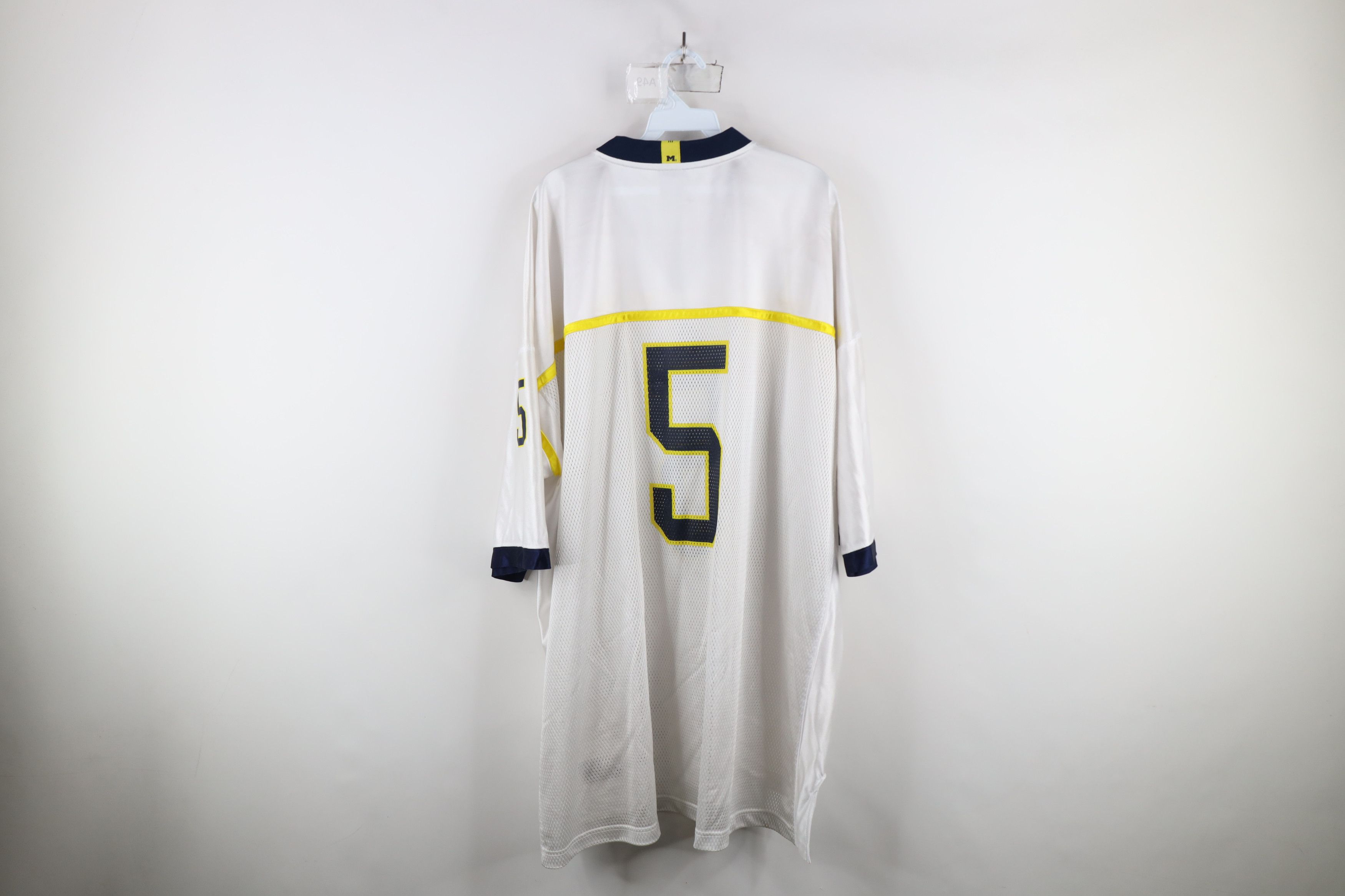 Adidas × Vintage Vintage Adidas University of Michigan Jersey White #5 Size US XXL / EU 58 / 5 - 13 Thumbnail