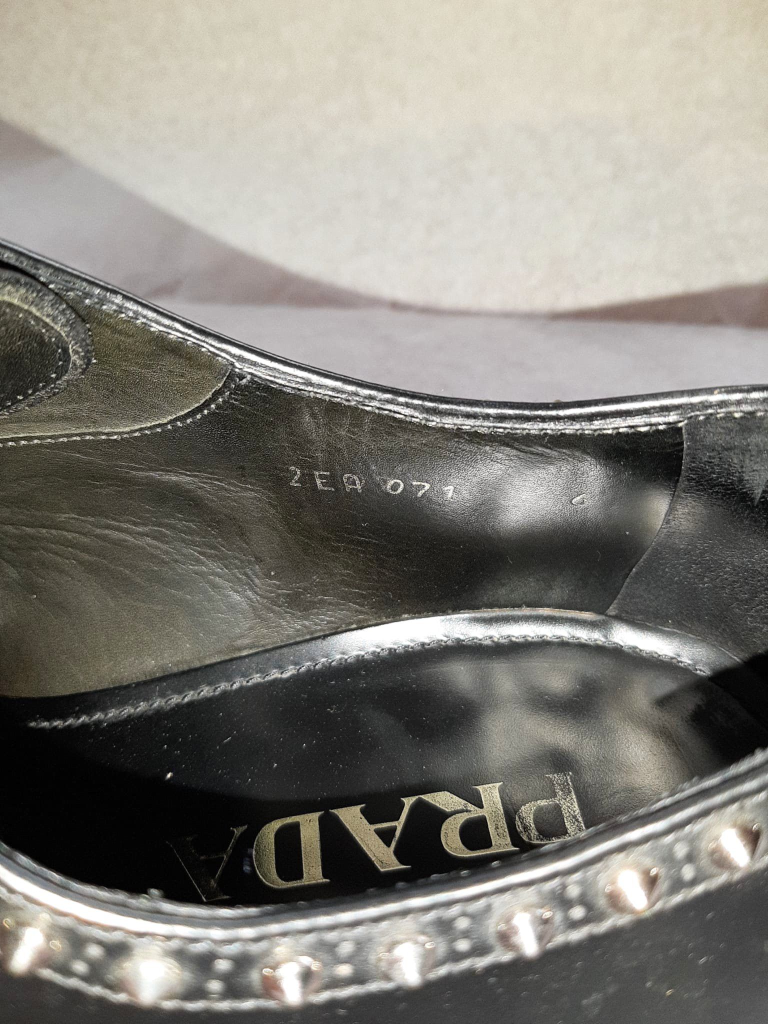 Prada FW 2009 Runway Studded Leather Derby Shoes Size US 7.5 / EU 40-41 - 11 Thumbnail