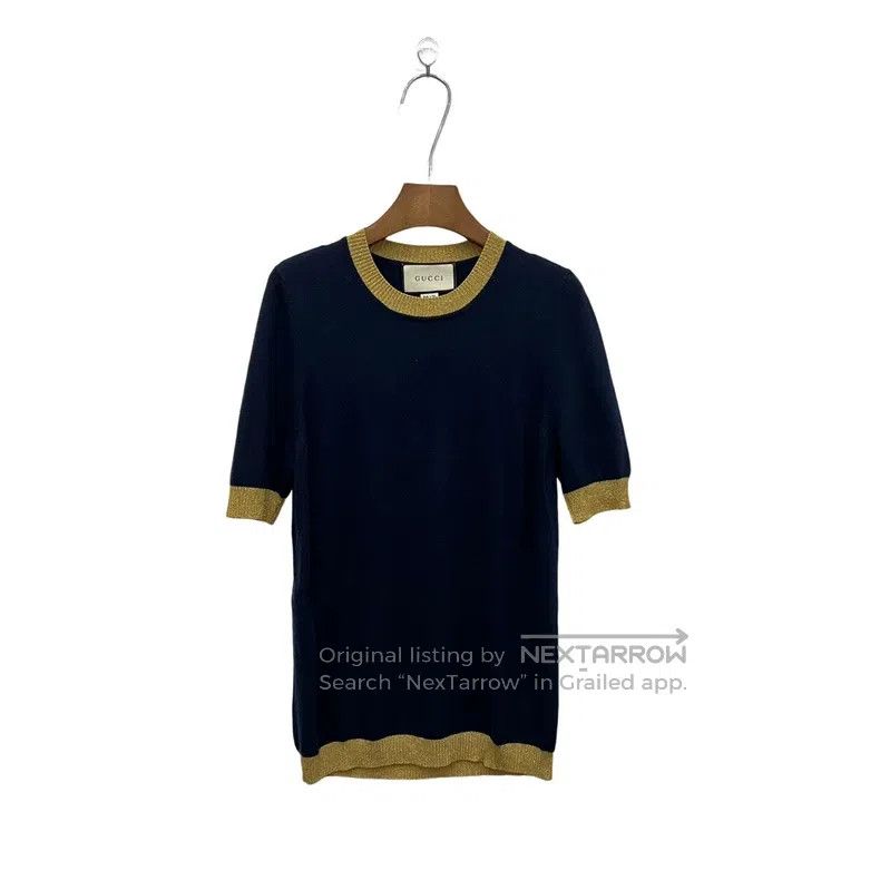 Gucci Gucci Blue gold-edged short sleeves Size XL / US 12-14 / IT 48-50 - 1 Thumbnail