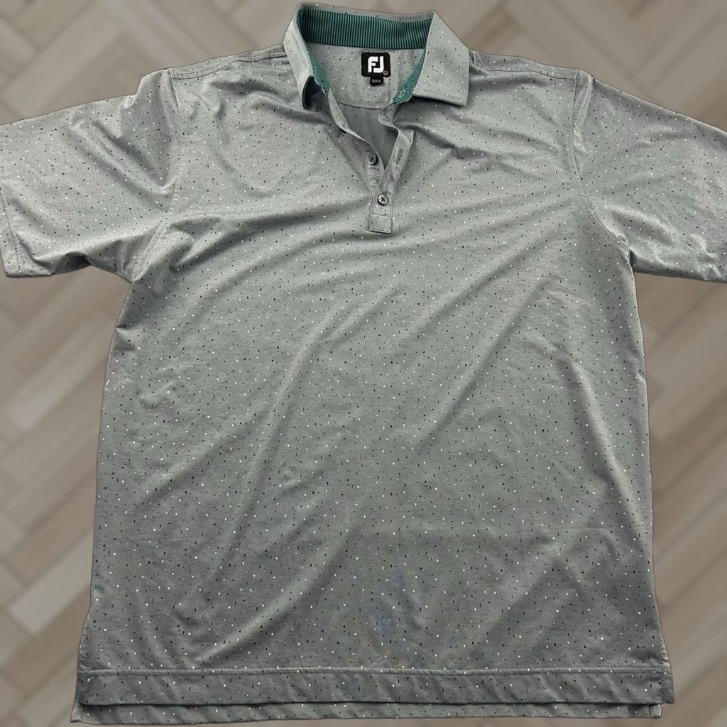 Footjoy FootJoy Confetti Print Short Sleeve Golf Polo Shirt Men's Large Gray Size US L / EU 52-54 / 3 - 1 Thumbnail