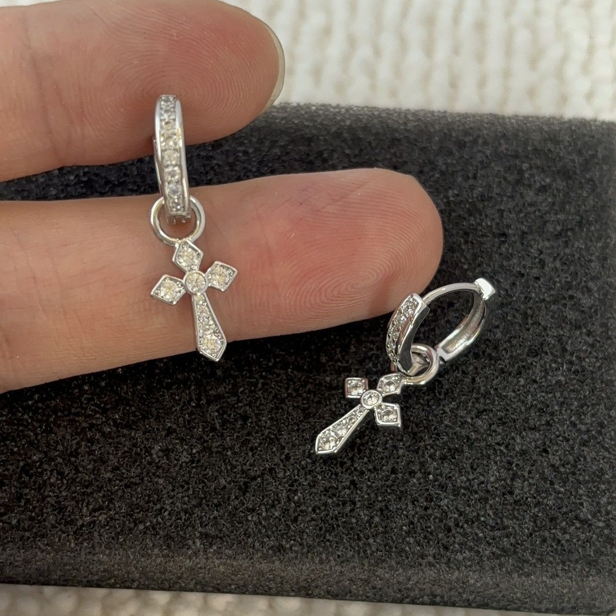 Other CZ Cross Dangle Drop Earrings for Men Women Size ONE SIZE - 5 Thumbnail