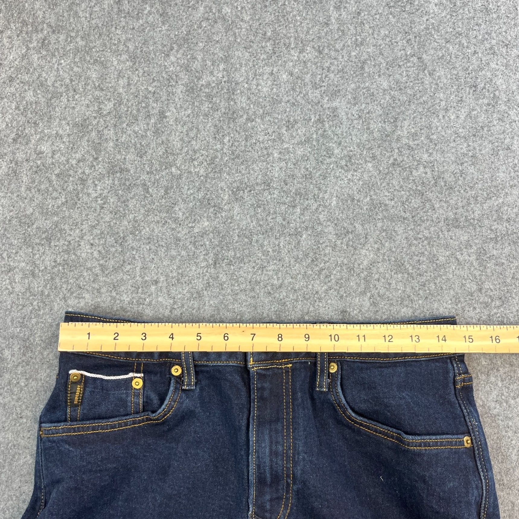 Superdry Superdry Jeans Selvedge Tapered Fit 30 32 Dark Blue Indigo Organic Cotton Mens Jeans Wide 30 in Inside Leg 32 in 5-Pocket Denim Shirtless? Size US 30 / EU 46 - 6 Thumbnail