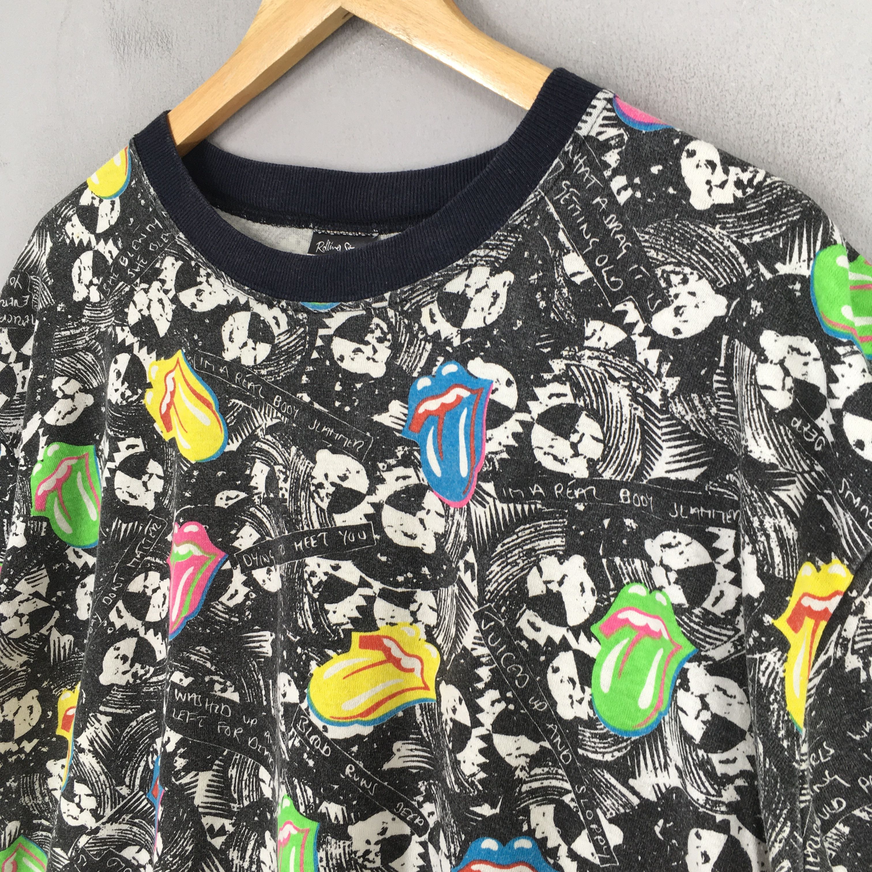 Band Tees × The Rolling Stones × Vintage Vintage 1989 The Rolling Stones Overprinted T shirt Large Size US L / EU 52-54 / 3 - 3 Thumbnail