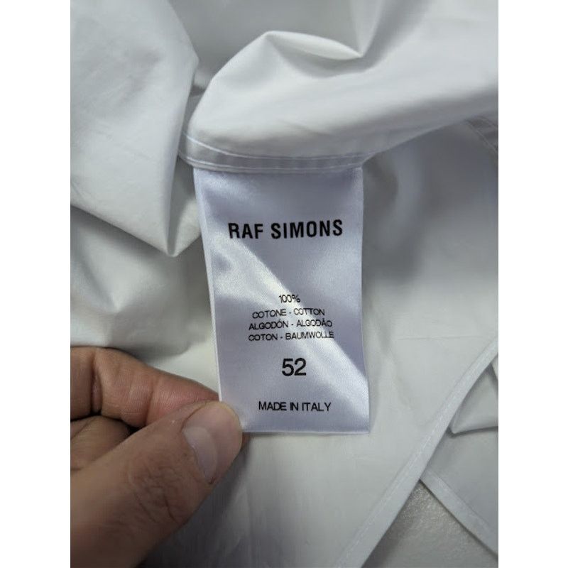 Raf Simons o1rshd1 Long Sleeve Cotton Print Back Button Up Shirt White Size US L / EU 52-54 / 3 - 17 Thumbnail