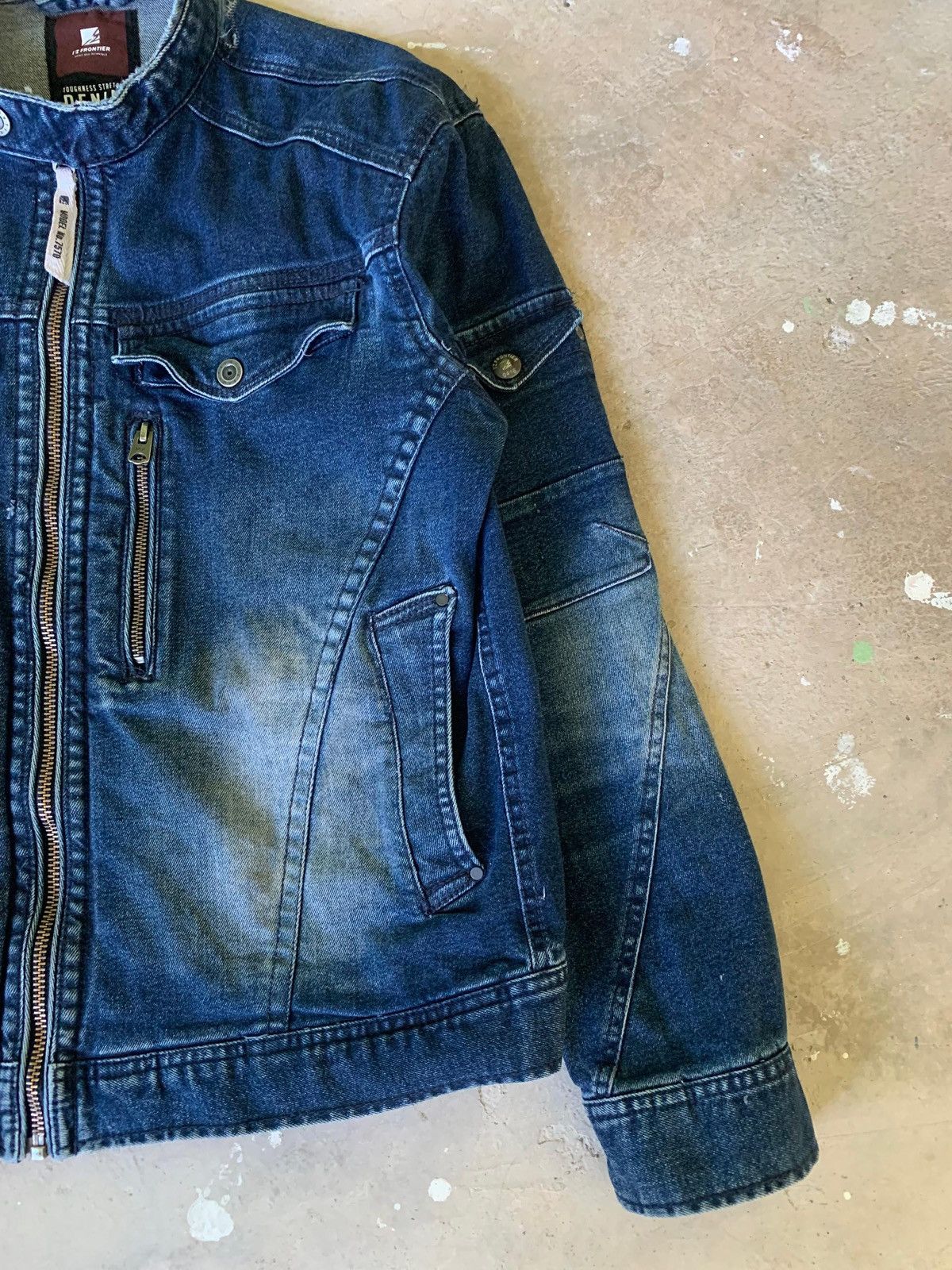 Japanese Brand I’Z Frontier 7570 Distressed Denim Rider Jacket Size US M / EU 48-50 / 2 - 3 Thumbnail
