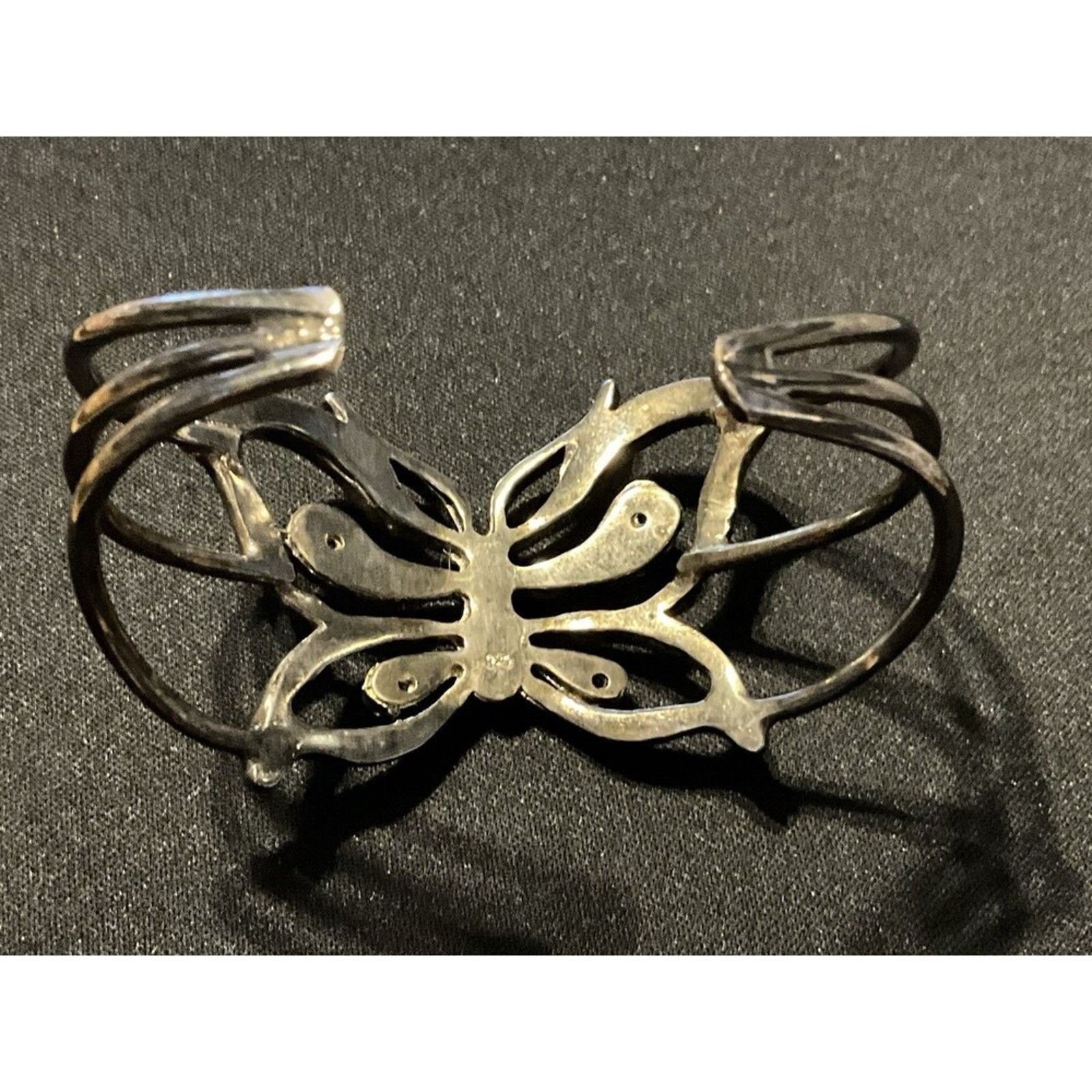Other 6.5in Butterfly & Rhinestone Cuff Bracelet Size ONE SIZE - 5 Thumbnail