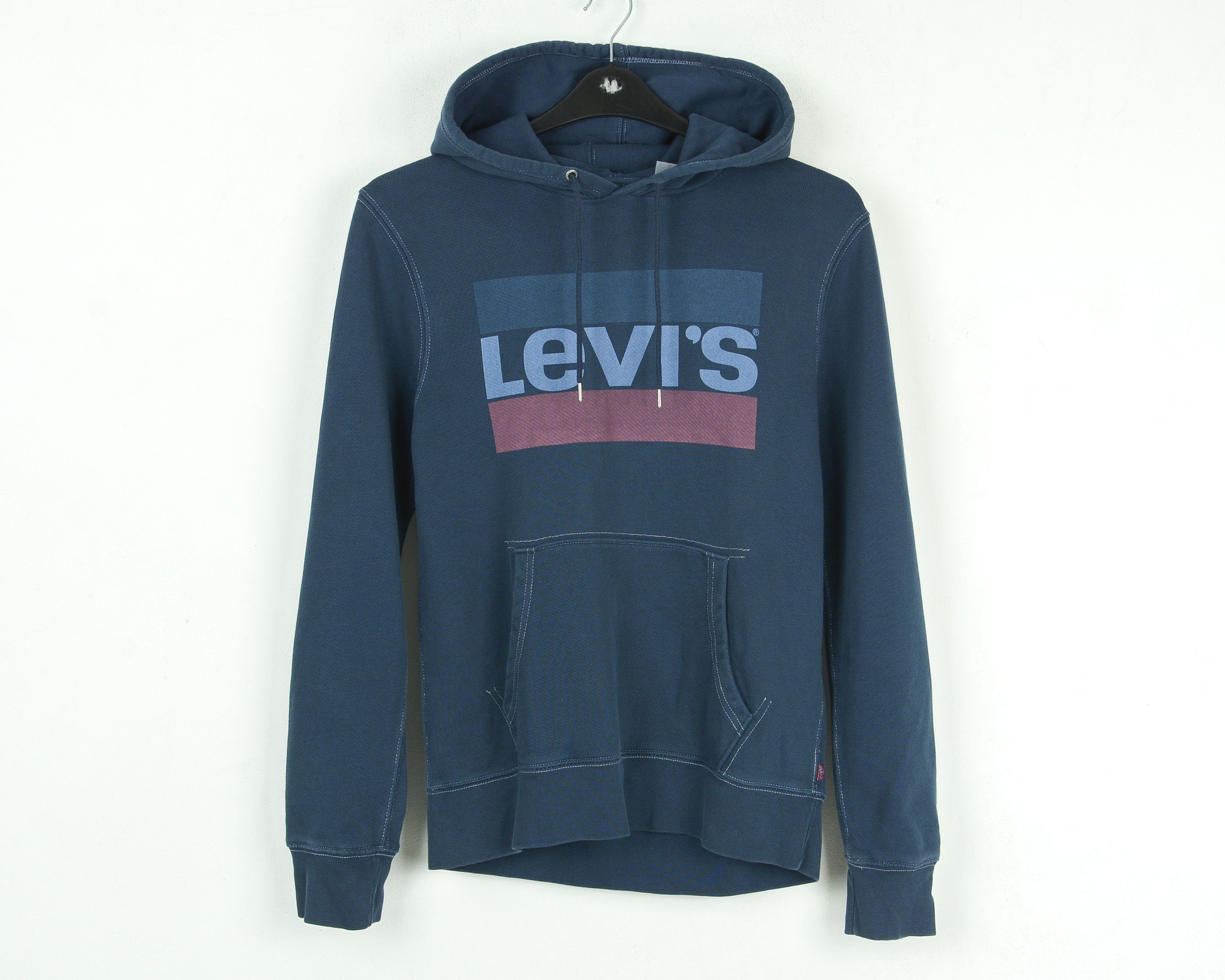 Levi's LEVI'S Men Big Logo Blue Cotton Hoodie Jumper Casual Size US S / EU 44-46 / 1 - 1 Thumbnail