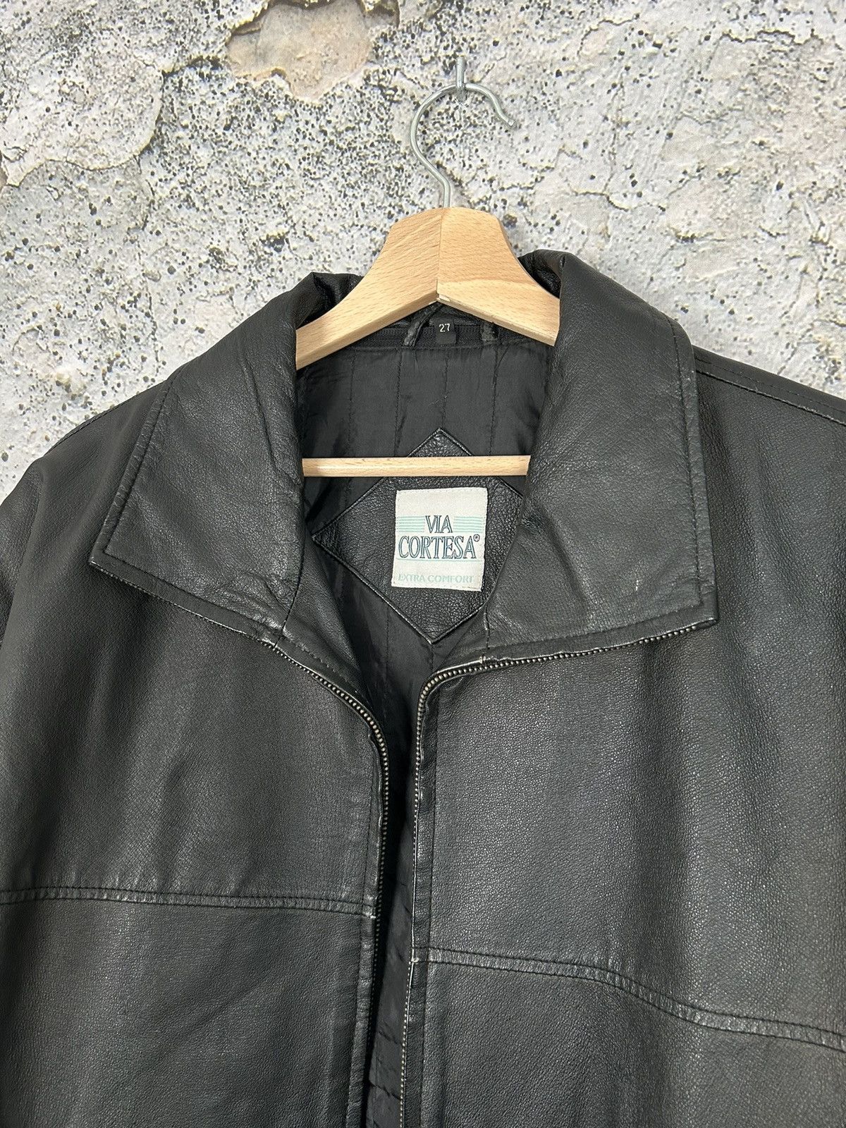Genuine Leather × Vintage Vintage Genuine Leather Black Jacket Parkas Avant-garde Size US L / EU 52-54 / 3 - 3 Thumbnail