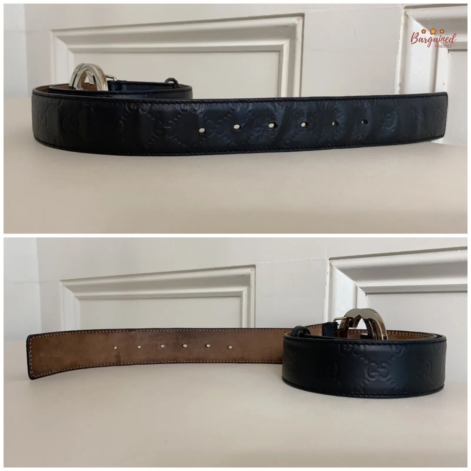 Gucci Gucci Guccissima Leather Silver Interlocking G Buckle Belt Size 34 - 6 Thumbnail