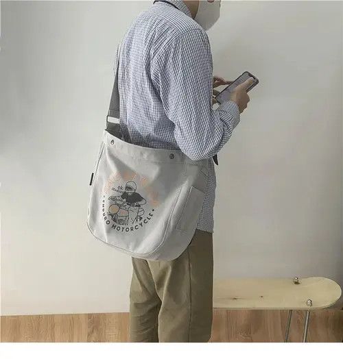 Japanese Brand 90s retro cartoon graphic canvas shoulder bag crossbody y2k Size ONE SIZE - 5 Thumbnail