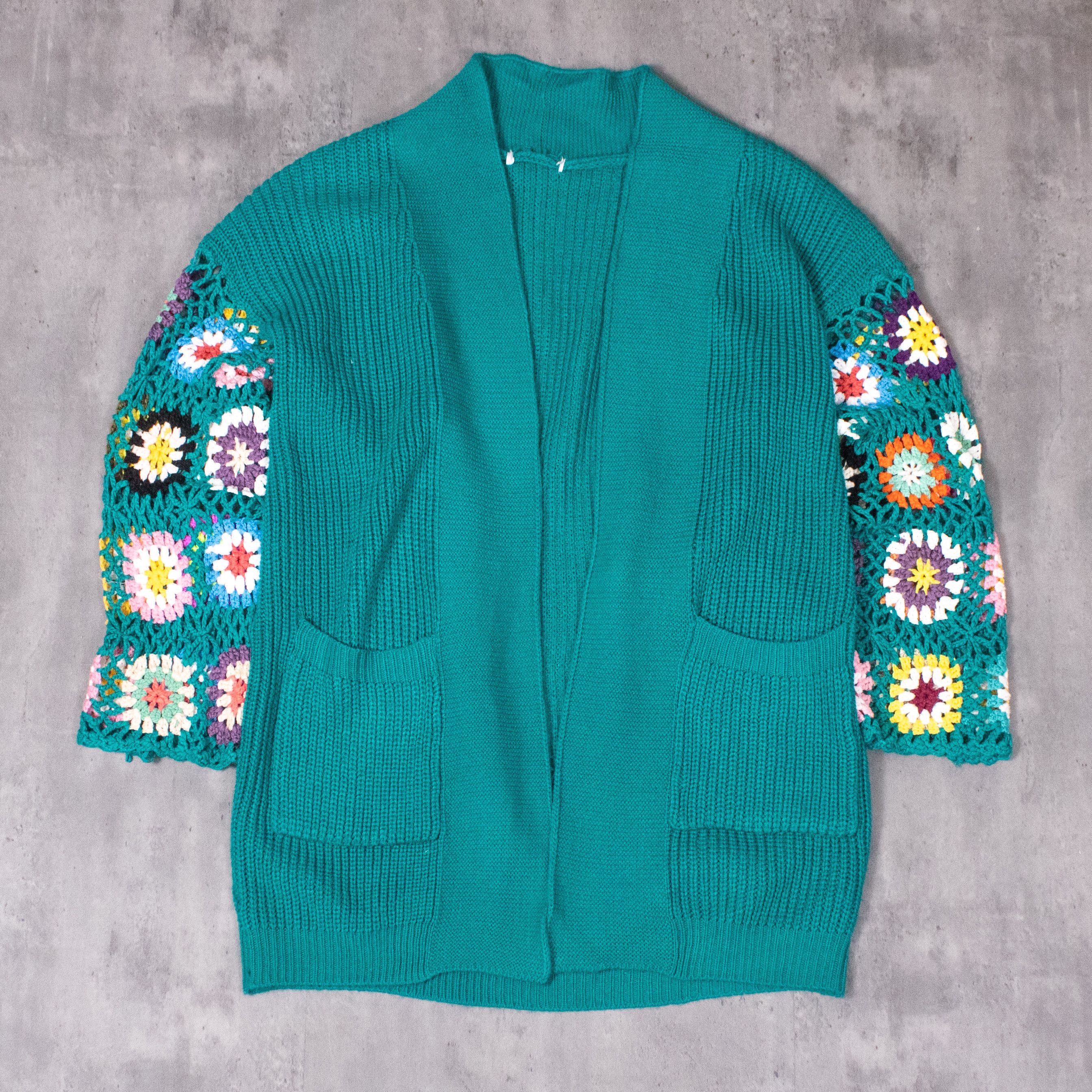 Vintage VIntage Y2K 2000's Teal Flower Corset Baggy Cardigan Shawl Size US M / EU 48-50 / 2 - 3 Thumbnail