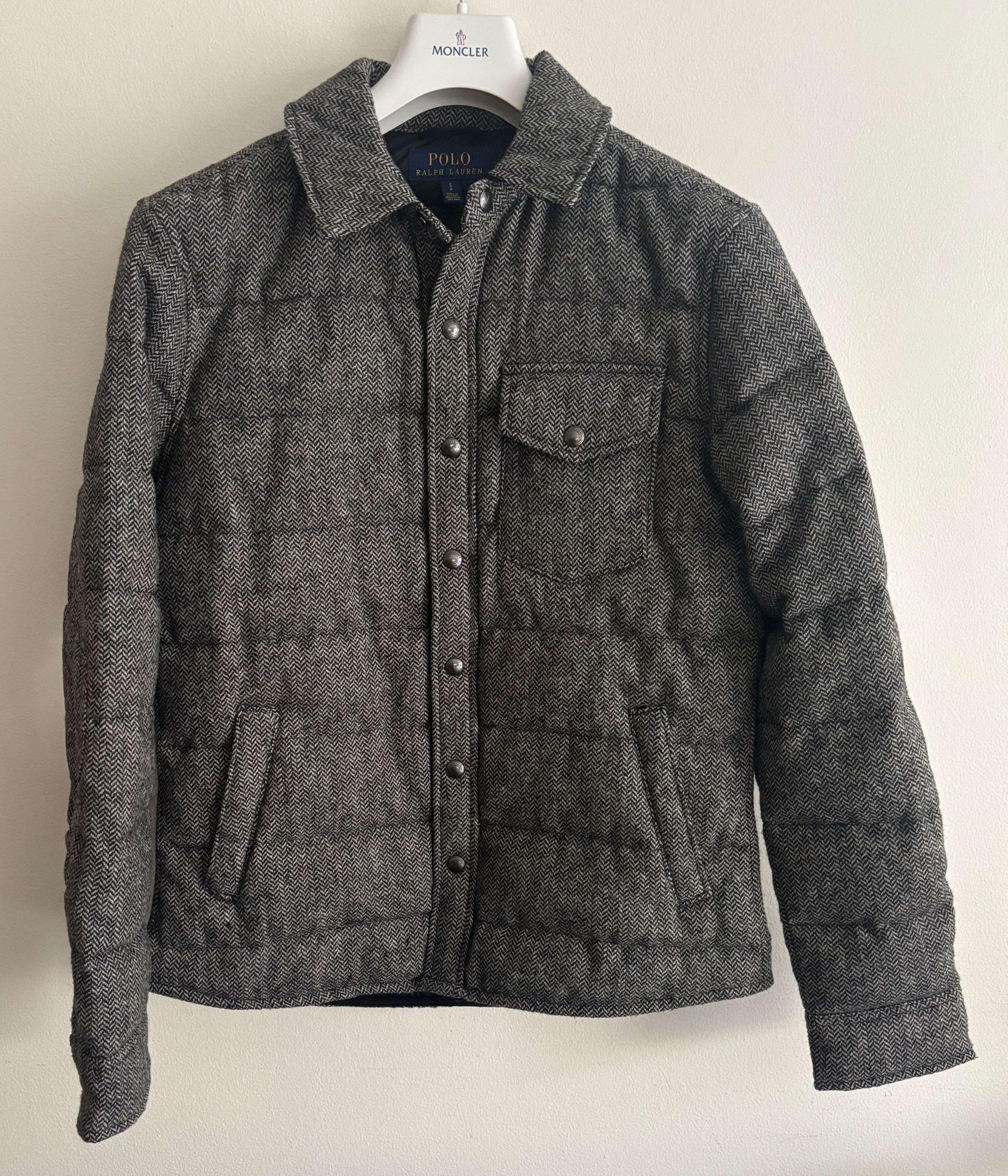 BNWOT Wool Herringbone 750 Down Puffer Overshirt/Jacket