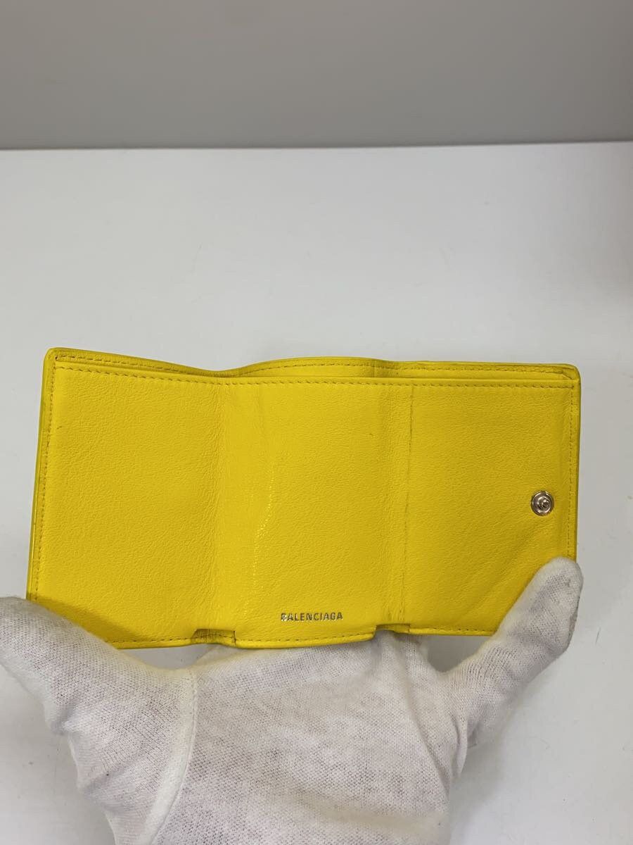 Balenciaga Balenciaga Leather Tri-Fold Wallet Yellow Size ONE SIZE - 4 Thumbnail