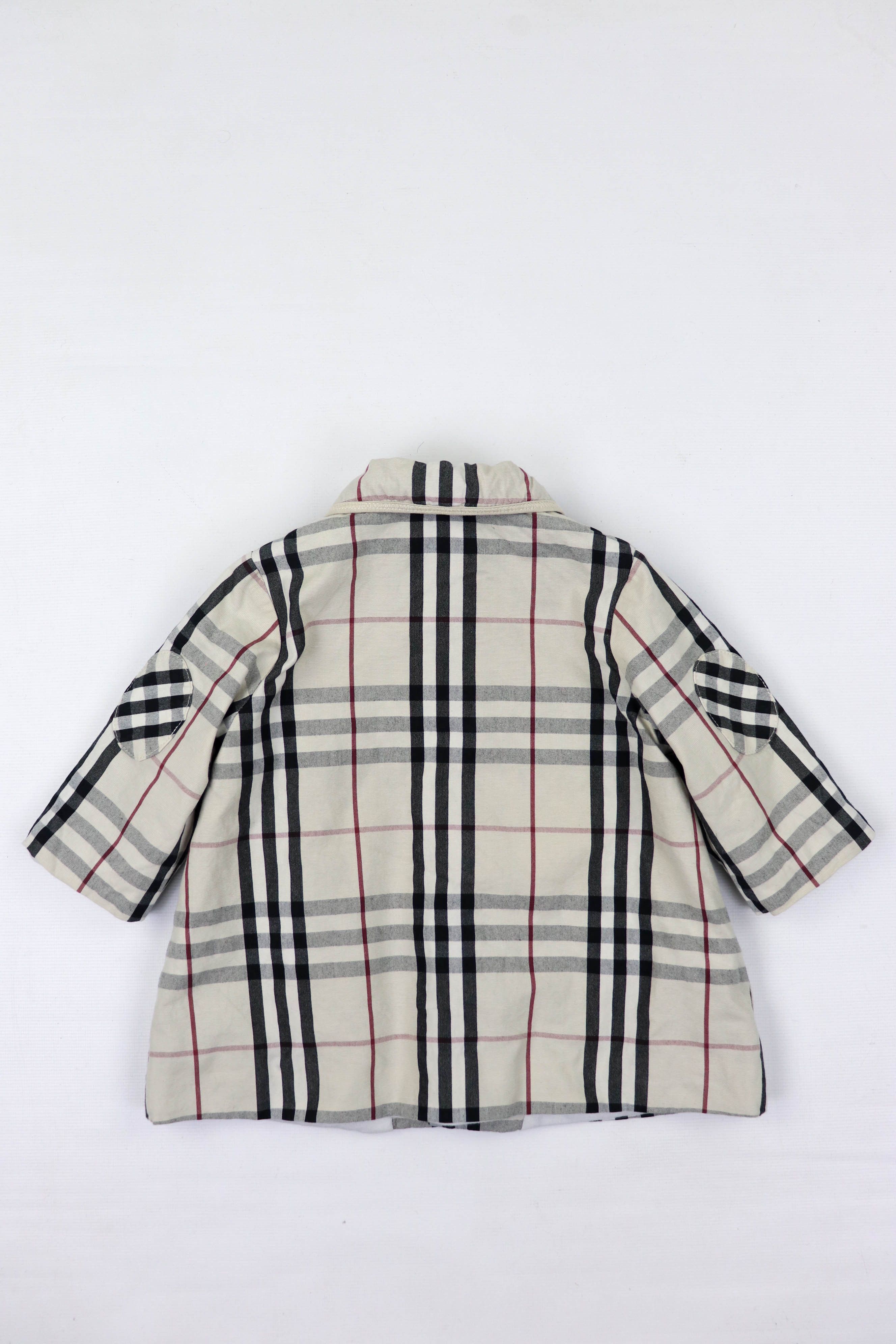 Burberry Burberry Girls Baby 6M Light Beige Checkered Coat Jacket Size XXS / US 00 / IT 34 - 2 Thumbnail