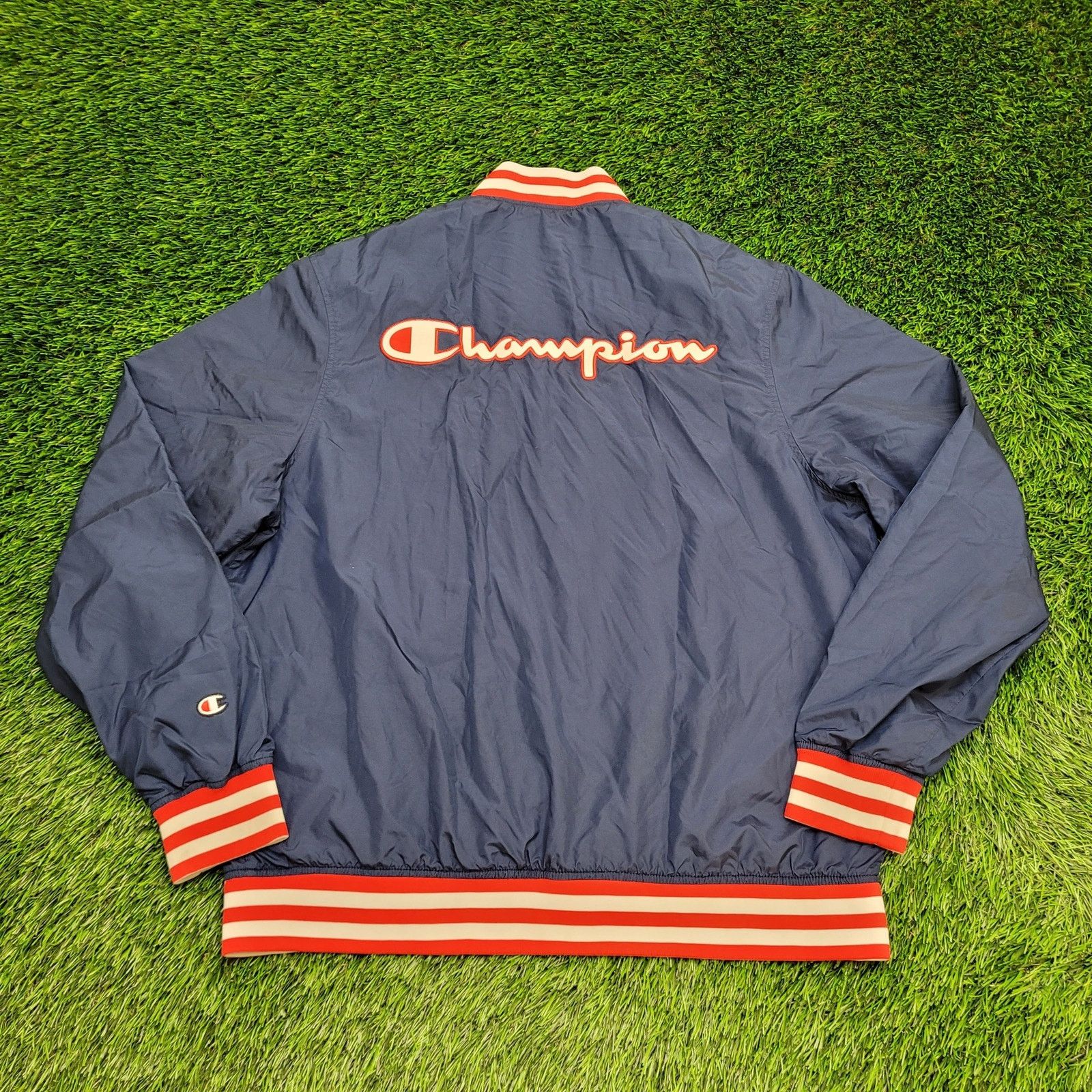Champion Vintage Y2K Champion Varsity Bomber Jacket Large 23x27 Blue Size US L / EU 52-54 / 3 - 2 Thumbnail