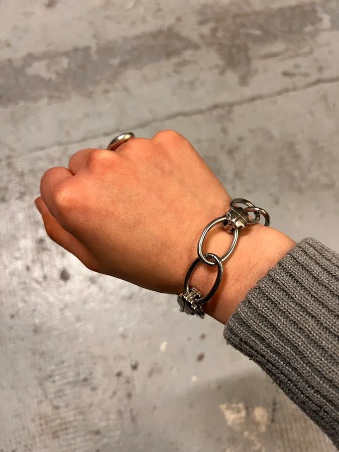 Moschino Moschino Silver Metal Chain Bracelet Size ONE SIZE - 1 Thumbnail