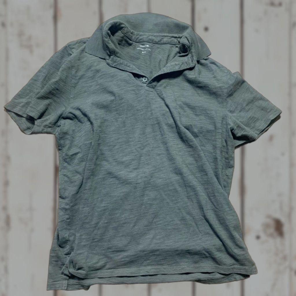 Vince Vince Polo Shirt Men M Medium Green Cotton Polo Shirt Size US M / EU 48-50 / 2 - 1 Thumbnail