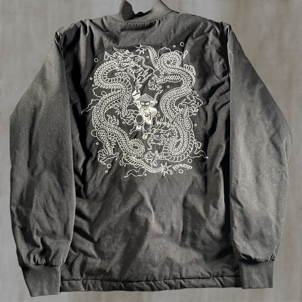 RIPNDIP RIPNDIP Jacket Mens Small Black Dragon Graphic Cartoon Bomber Button shacket Size US S / EU 44-46 / 1 - 1 Thumbnail