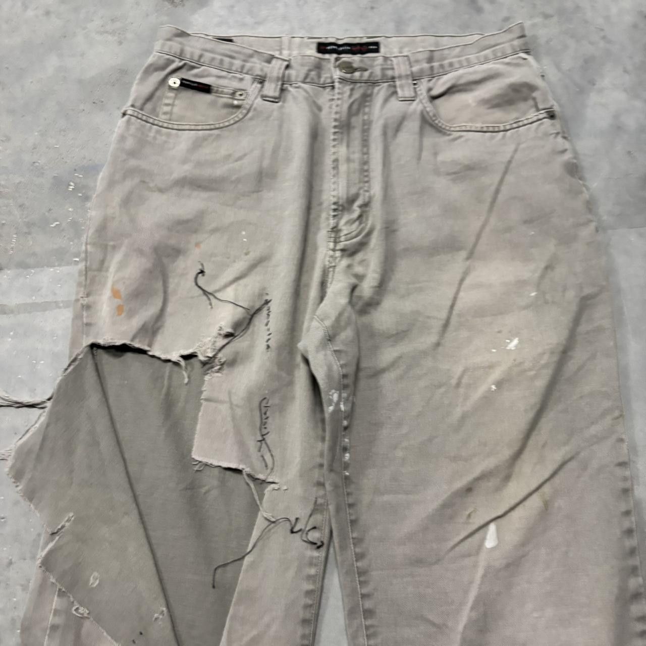 Carhartt × Vintage Crazy Vintage Y2K/2000s Faded Khaki Grey Distressed Streetwear Workwear Pants! Size US 32 / EU 48 - 5 Thumbnail
