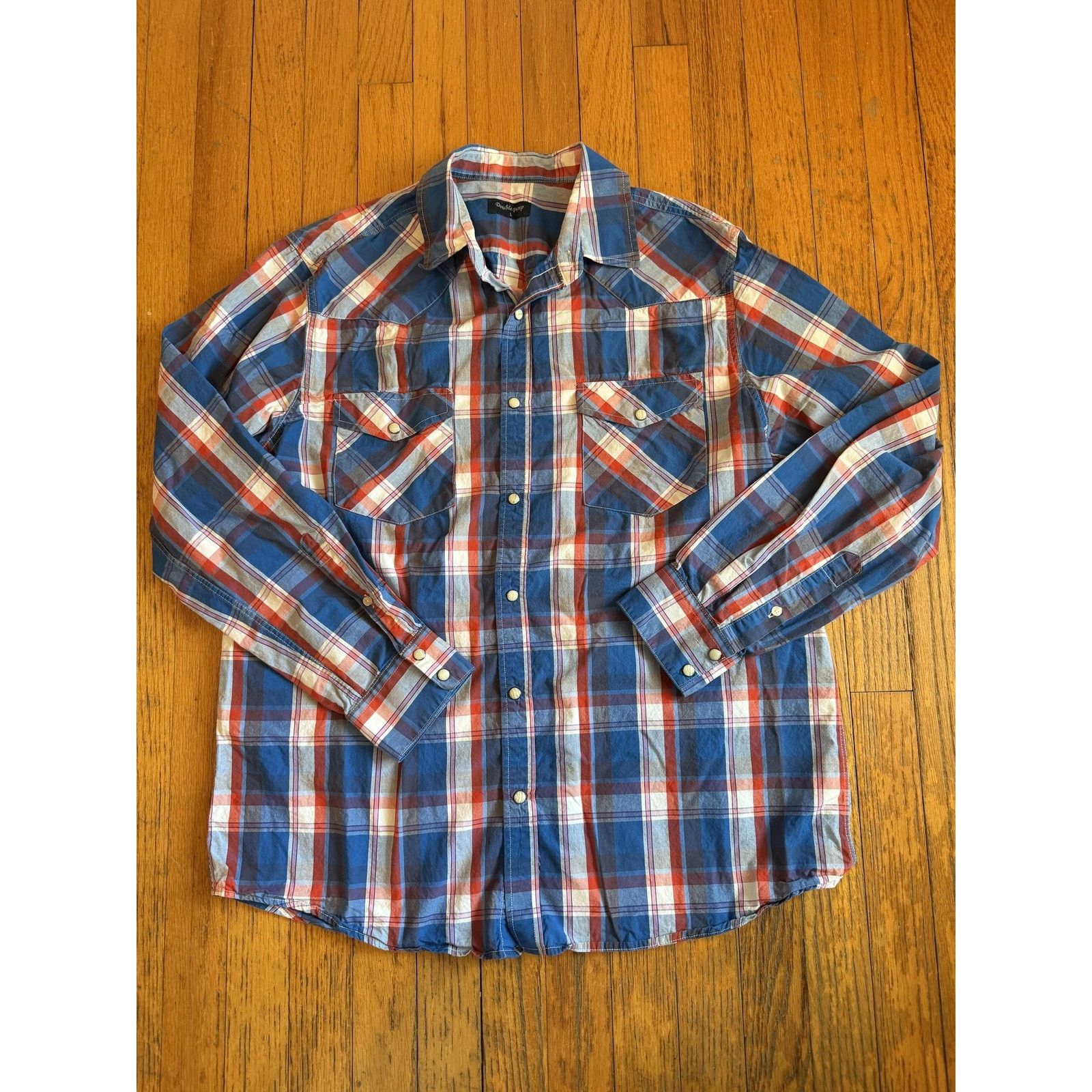 Other Double Pump Mens Plaid Western Large Snap Front LS Size US L / EU 52-54 / 3 - 1 Thumbnail