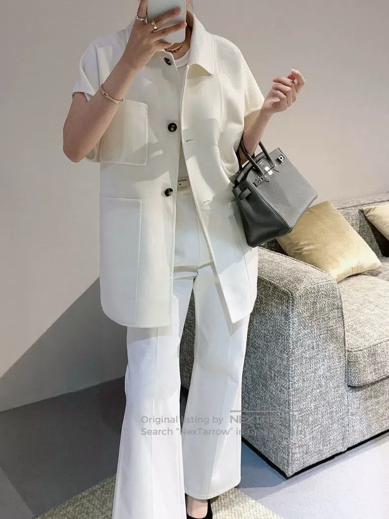 Hermes Hermes Women's Sleeveless Vest Jacket White Size XS / US 0-2 / IT 36-38 - 8 Thumbnail
