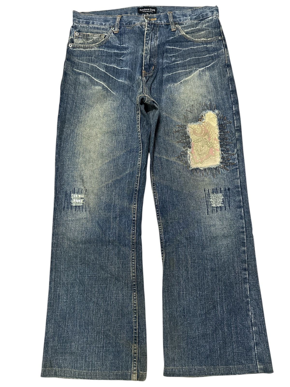 Kapital Distress Style Patchwork FreeBeat Denim . Size US 34 / EU 50 - 1 Thumbnail