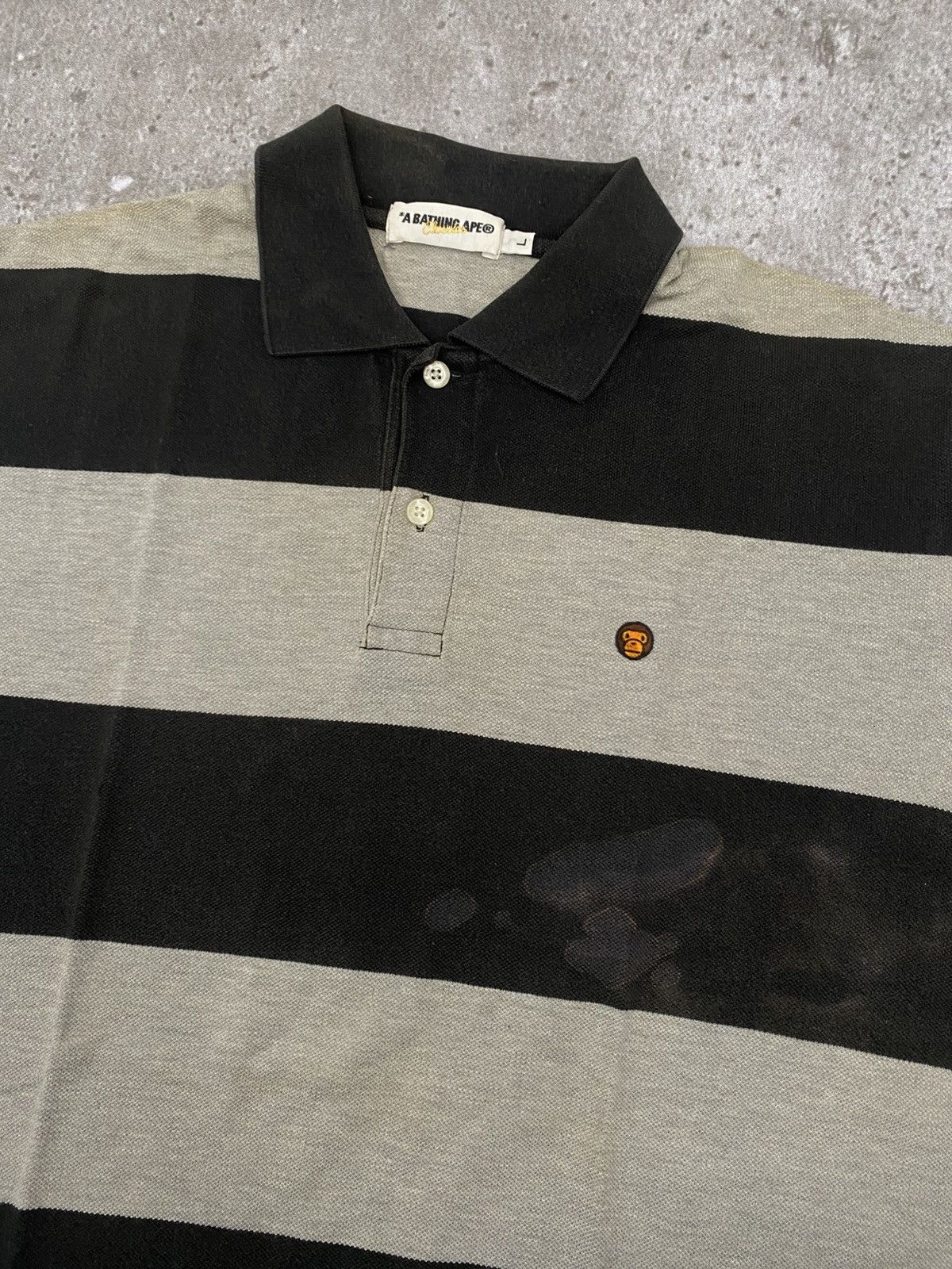 Bape A bathing ape striped polo shirt Size US L / EU 52-54 / 3 - 3 Thumbnail