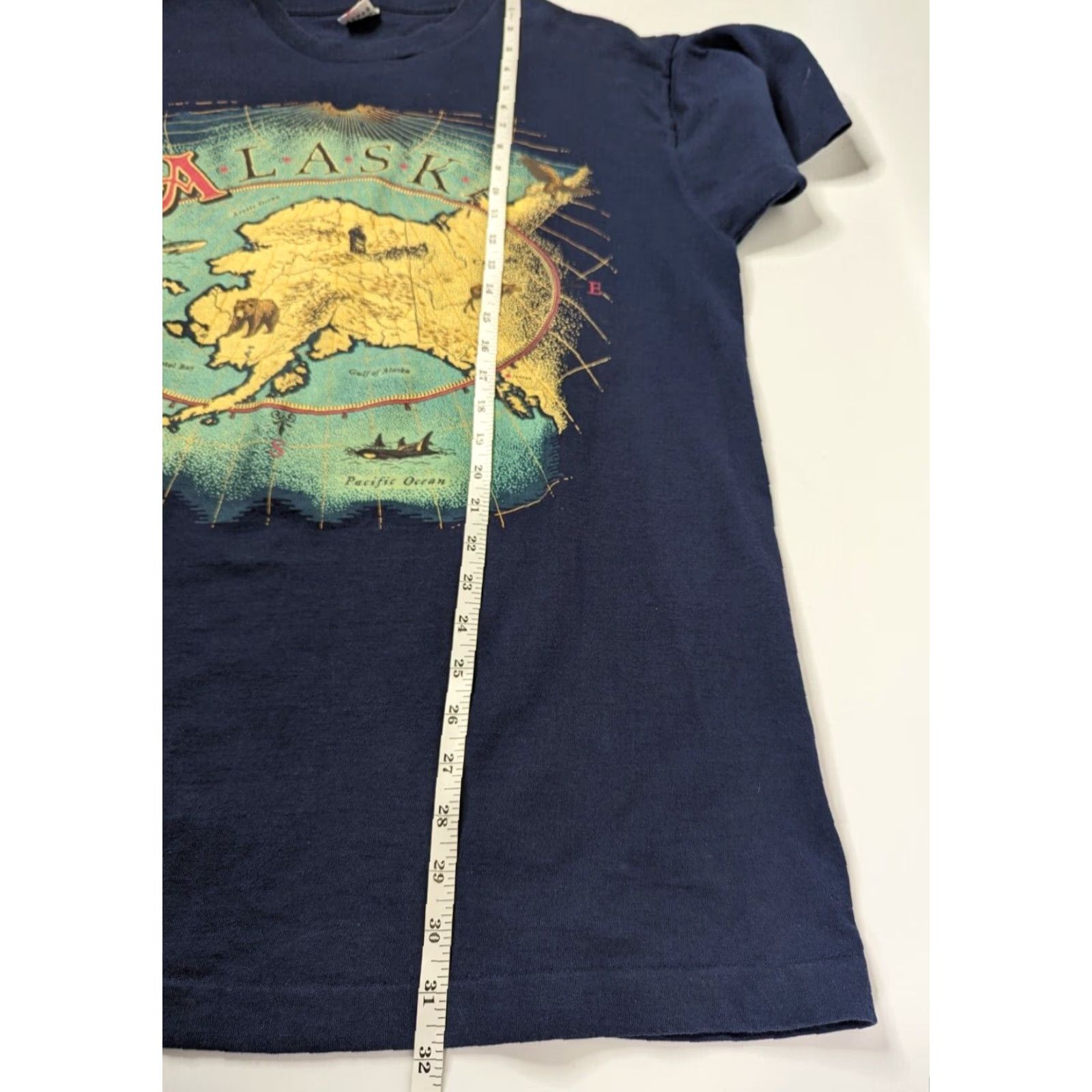 Fruit Of The Loom VINTAGE Alaska State Map Navy Blue Shirt Men's XL Size US XL / EU 56 / 4 - 6 Thumbnail
