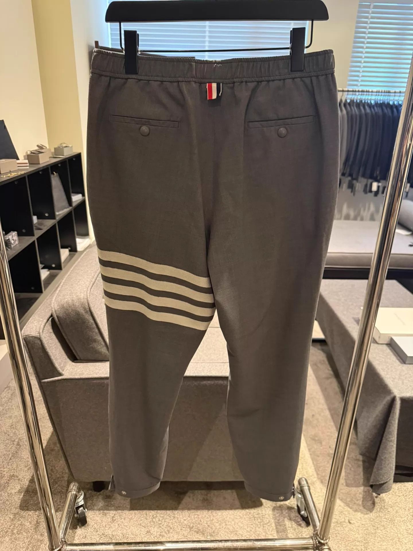 Thom Browne Thom Browne 4-Bar Mid Gray Wool Track Pants Size 2 Size US 32 / EU 48 - 2 Thumbnail