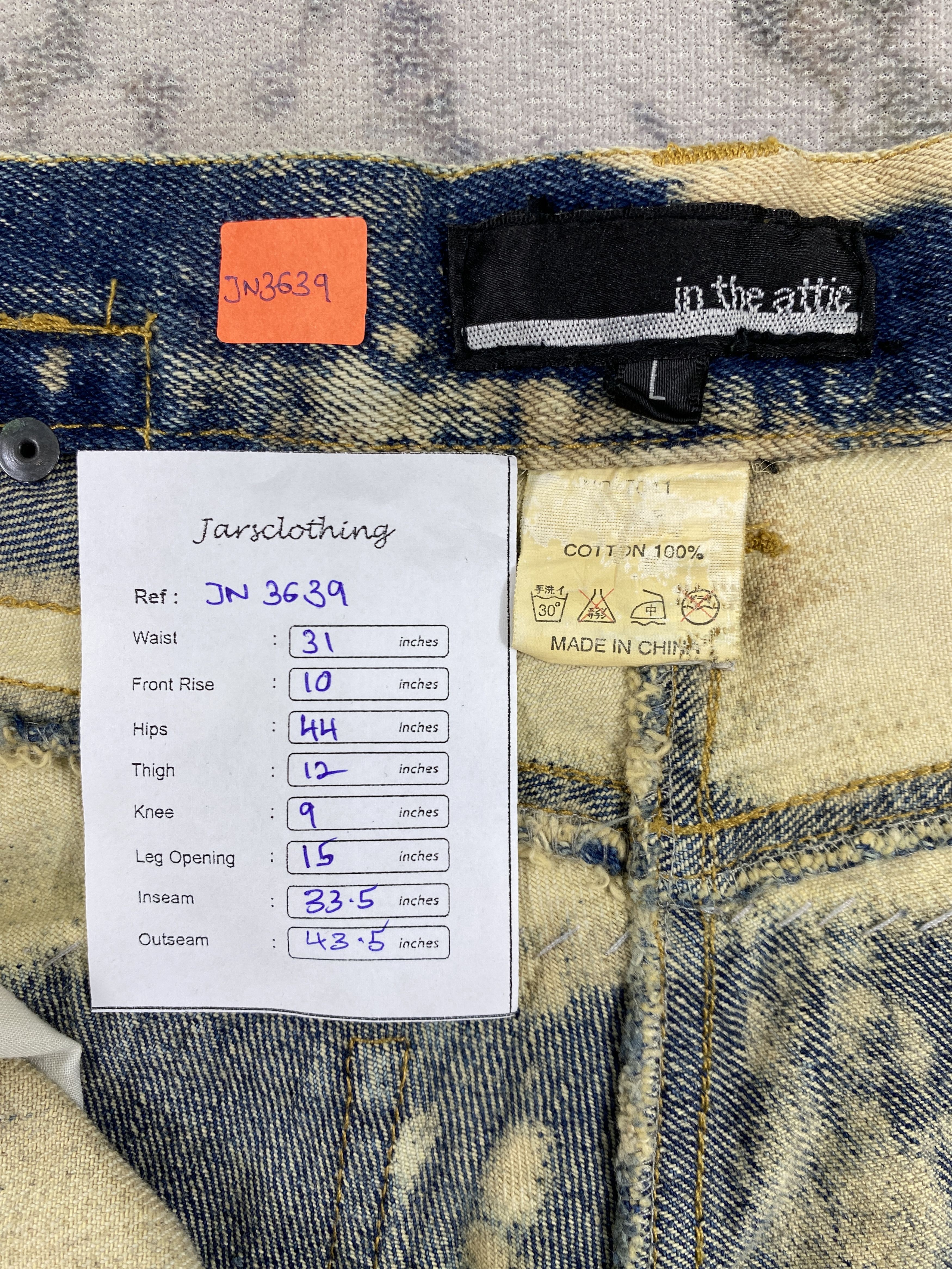 If Six Was Nine Japanese Brand In The Attic Jeans 31x33.5 Denim - JN3639 Size US 31 - 8 Thumbnail
